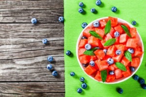 salad of diced watermelon